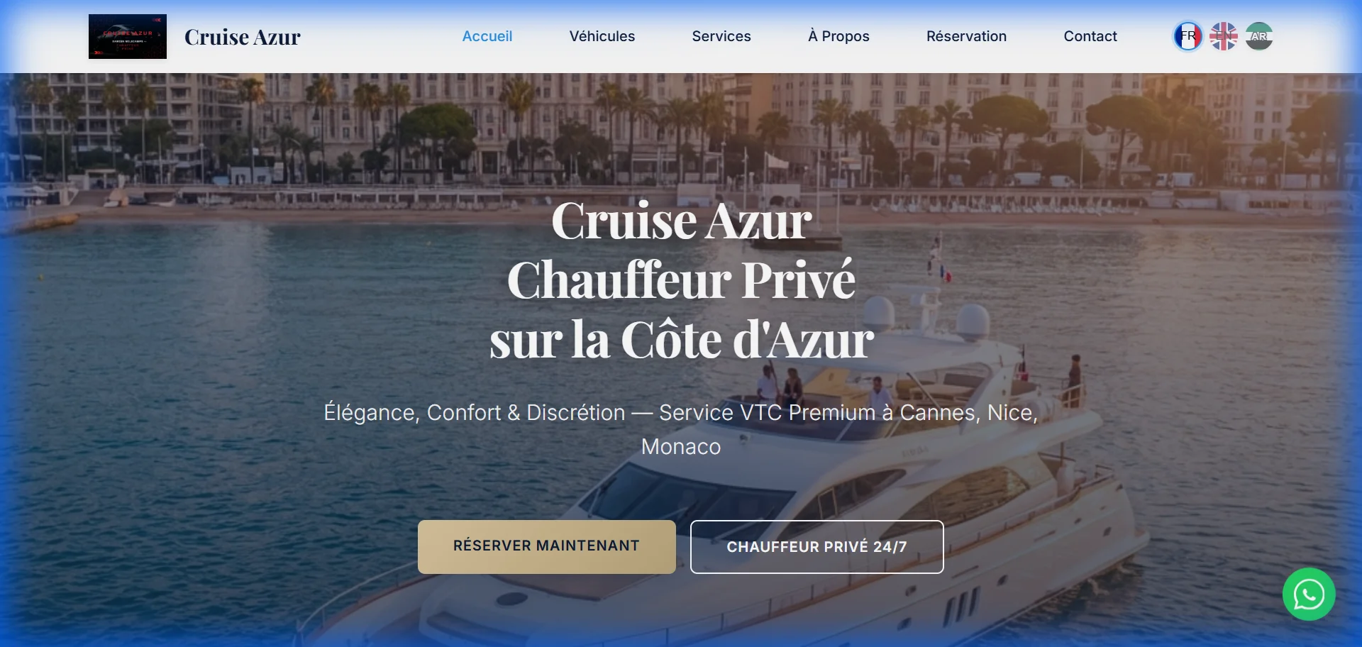 Exemple de site VTC Côte d'Azur - Riviera Elite